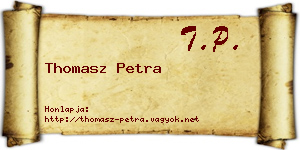 Thomasz Petra névjegykártya